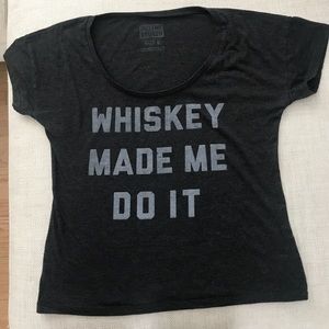 Whiskey Made Me Do It Funny Short Sleeve Shirt